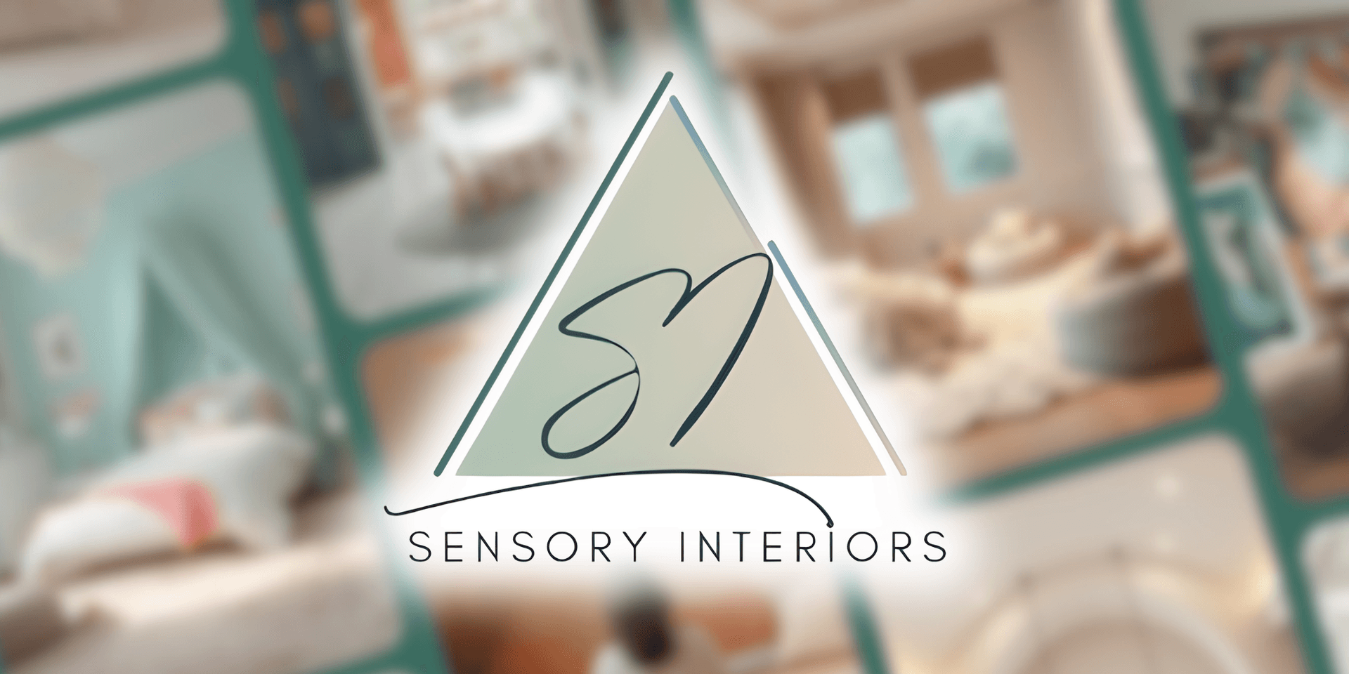 Logo for Sensory Interiors with a soft color palette and geometric design elements